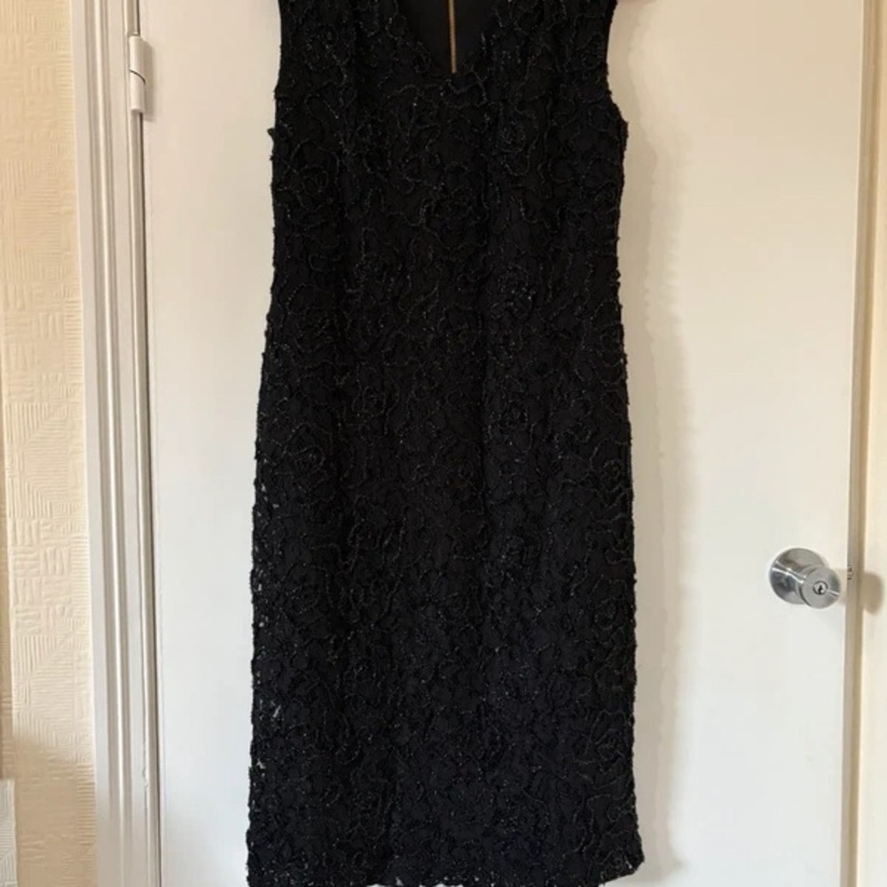 Ronni Nicole Elegant Black Textured Midi Dress